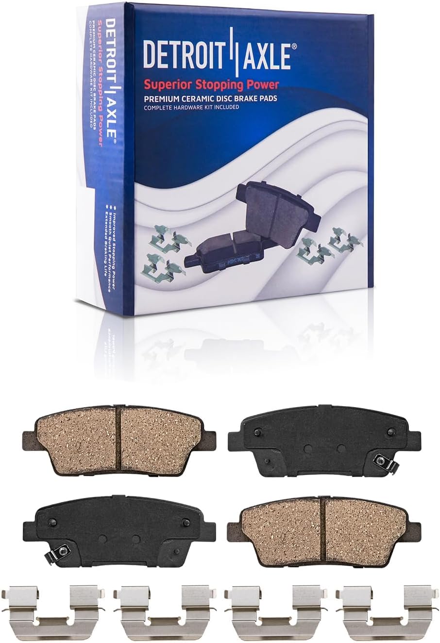 Detroit Axle - 6pc Rear Brake Kit for 2010-2017 Hyundai Genesis Kia K900 Genesis G80, Drilled Slotted Disc Brake Rotors Ceramic Brakes Pads 2011 2012 2013 2014 2015 2016 Replacement: 12.36' inch Rotor