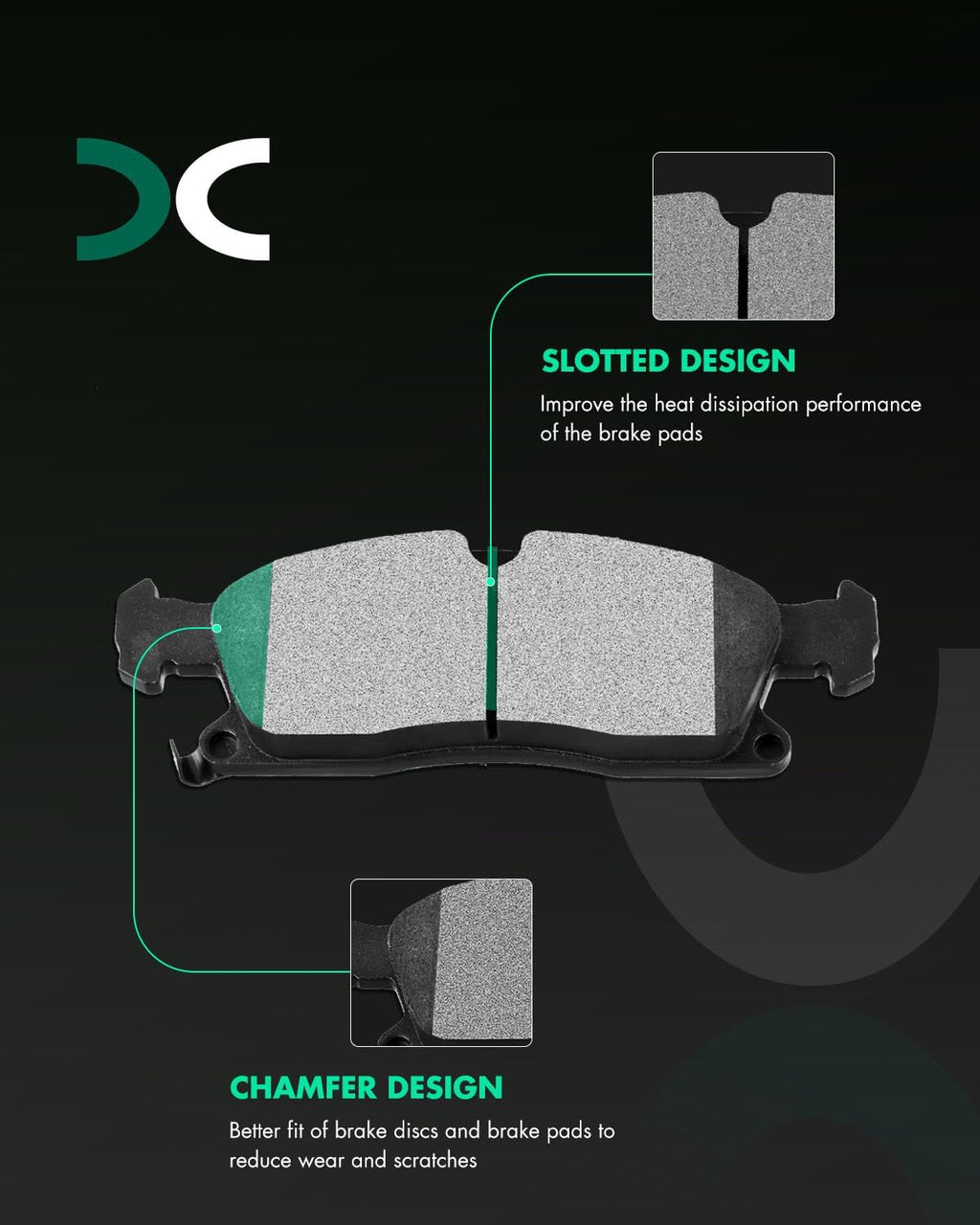 SCITOO Front 13.78' Brake Pads and Rotors Kits Fit For Dodge For Durango 2011-2017,For Jeep Grand Cherokee 2011-2017