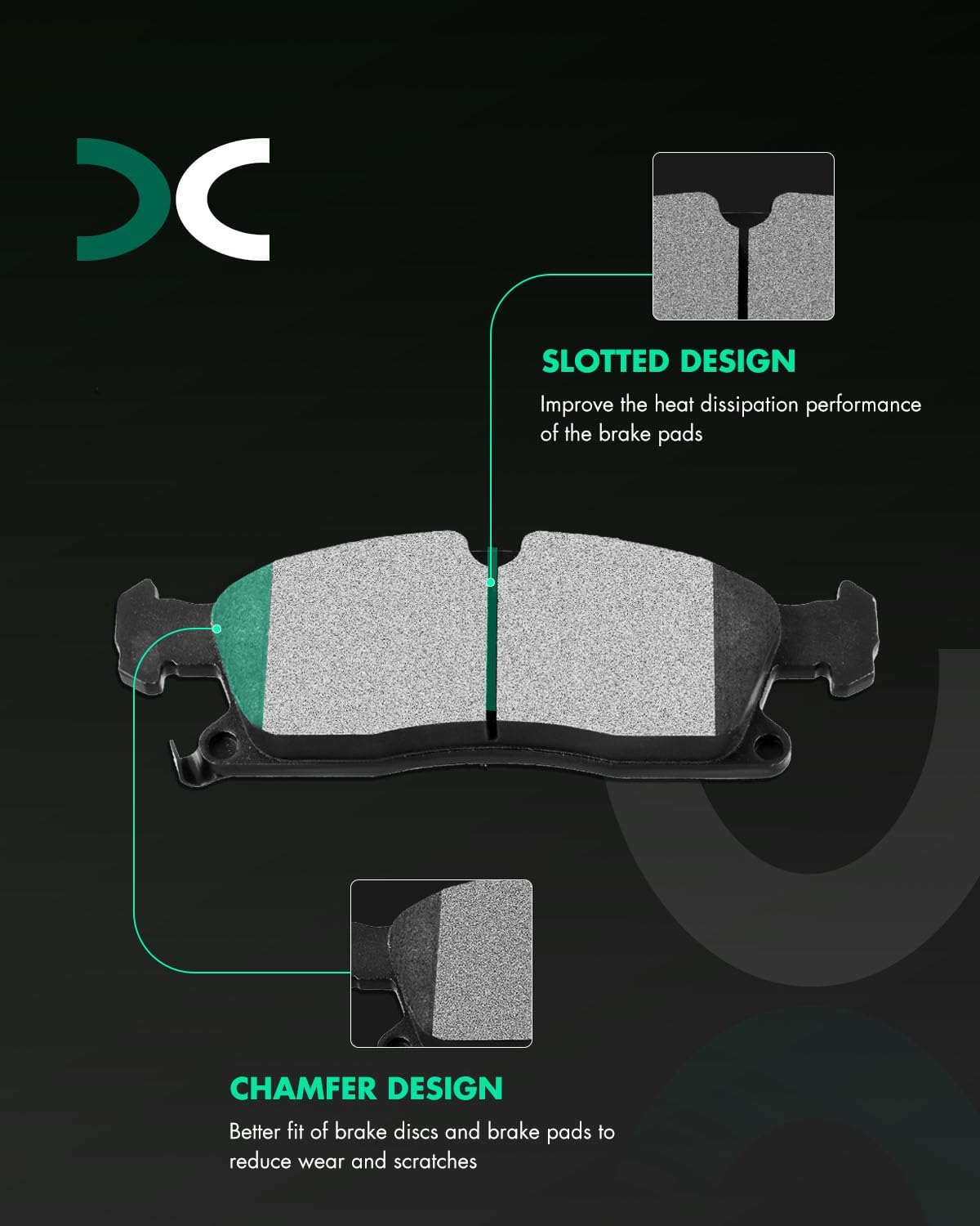 SCITOO Front 13.78' Brake Pads and Rotors Kits Fit For Dodge For Durango 2011-2017,For Jeep Grand Cherokee 2011-2017
