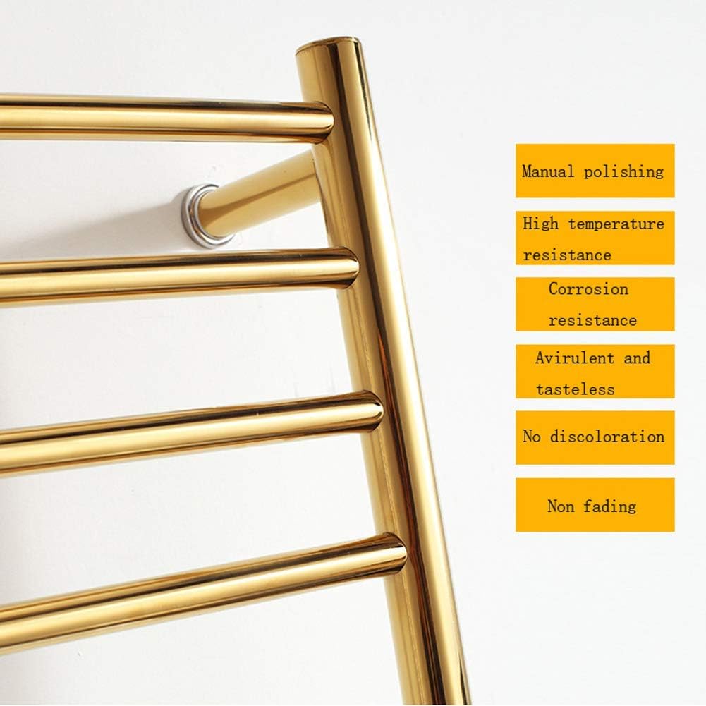 Rose Gold Wall Mounted Electric Towel Radiator with 10 Bars for Bathroom Energy Efficient Towel Warmer and Drying Rack,Aa-Gold