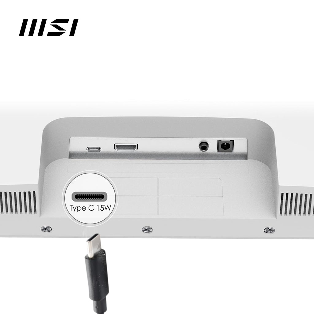 msi Modern MD2412PW 24-inch IPS 1920 x 1080 (FHD) Computer Monitor, 100Hz, Adaptive-Synch, HDR Ready, HDMI, USBC 15W Power Delivery, Speaker, VESA Mountable, Height Adjustable, 1ms, White