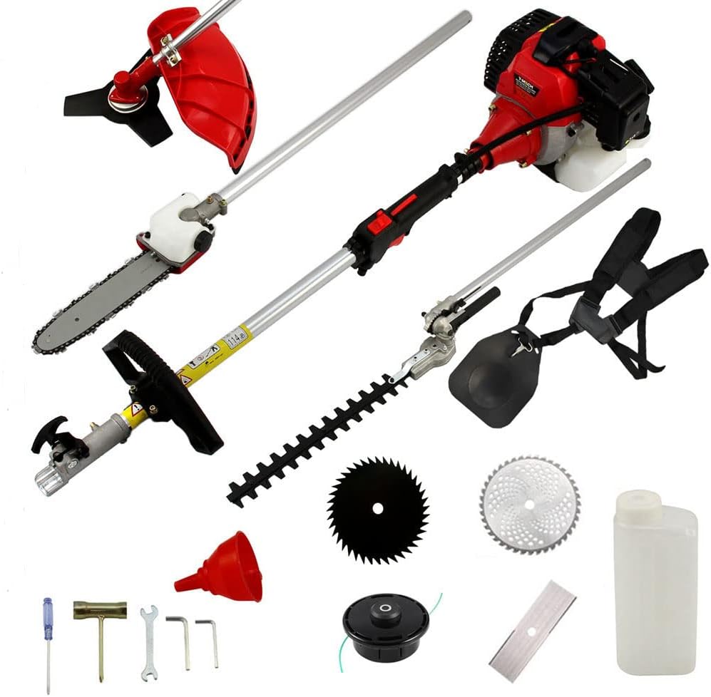 CHIKURA 62CC BRUSHCUTTER 6 in 1 Weed Eater 2 Stroke Lawn Mower Trimmer Grass Cutter