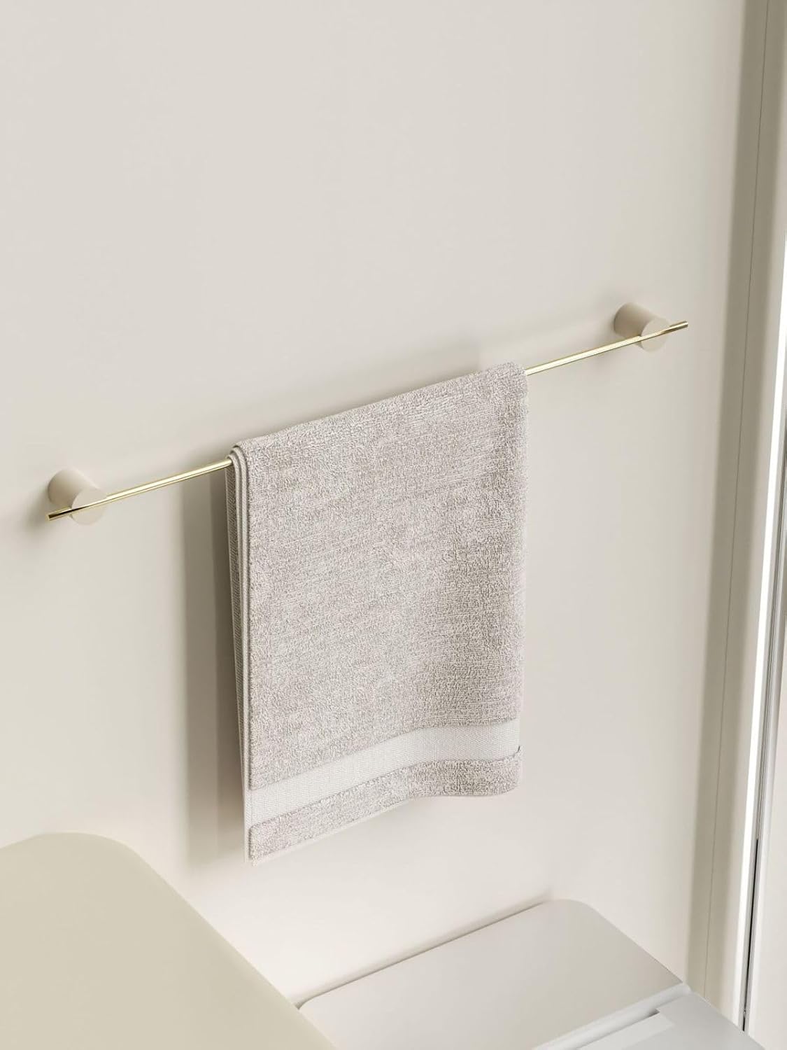 Towel Rack, White Gold Towel Rack, Bathroom Shelf, Black Gold 5-Piece Set