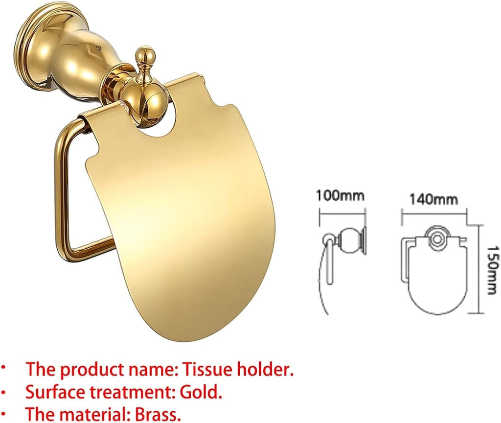 KETTEL Bathroom Hardware ， Gold Robe Hook Towel Rail，Fixtures Holder Bathroom Accessories,Wall-Mounted Bathroom Rack Accessory (Color : Double Cup Holder)