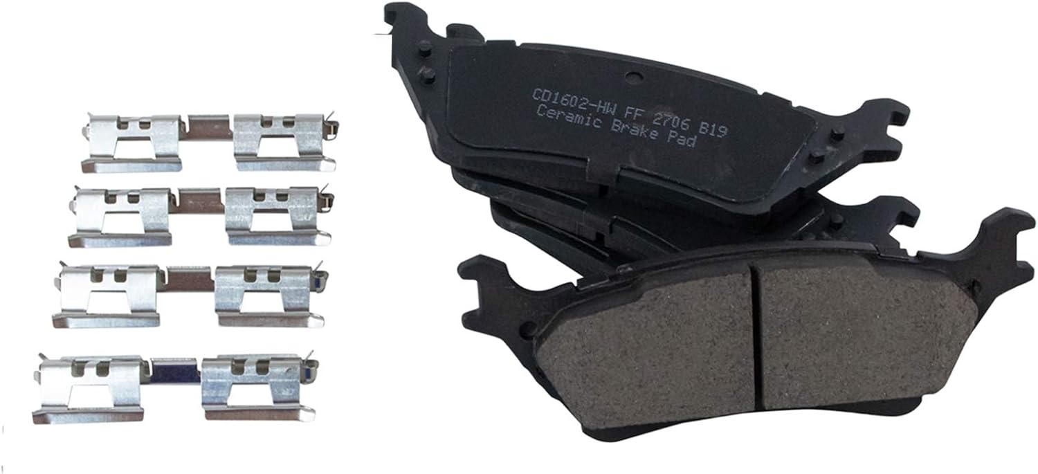 TRQ Rear Performance Brake Pad, Caliper, & Rotor Kit, with Chemical Kit Ceramic Premium G-Coated Compatible with 2012-2016 Ford F-150