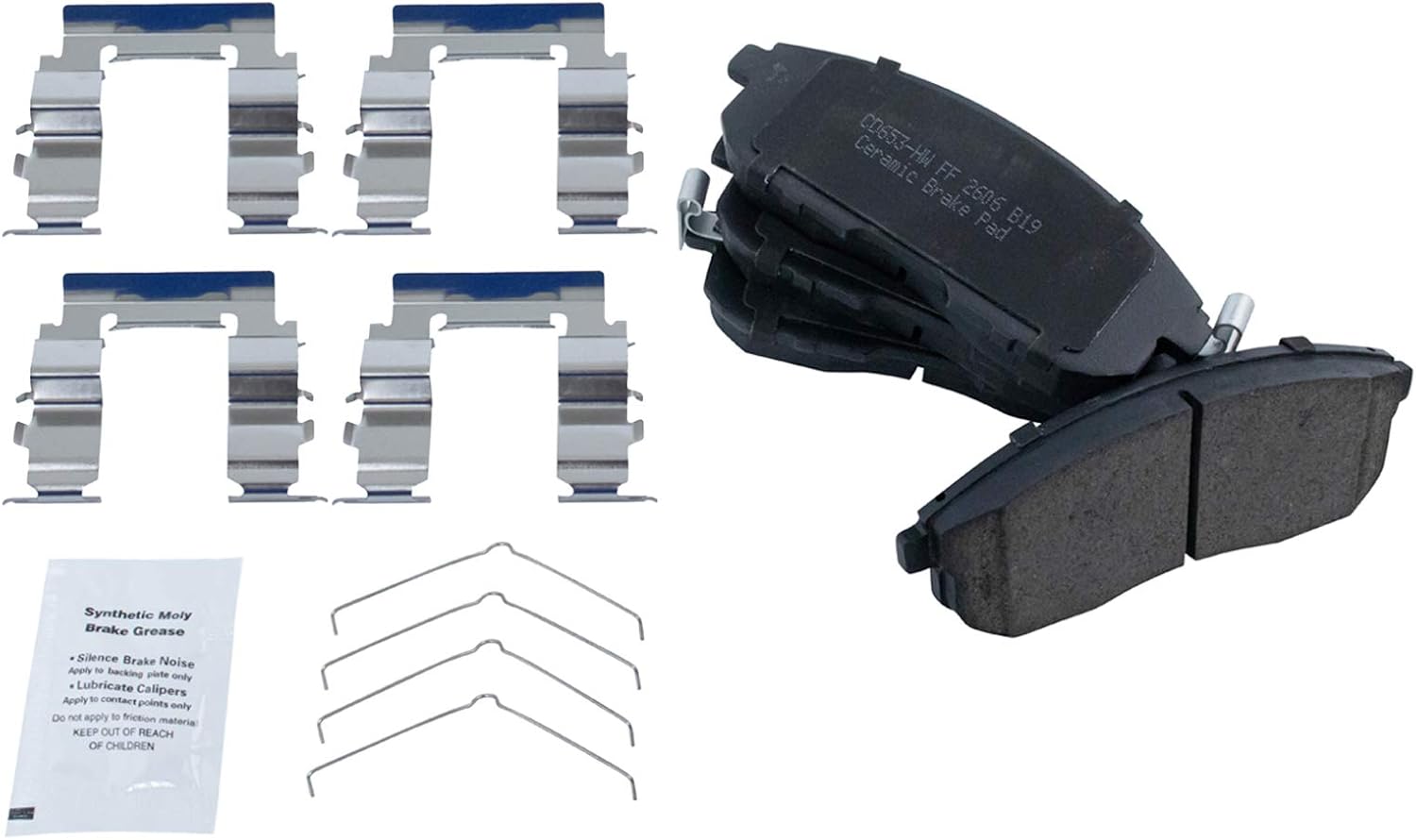 TRQ Front Brake Pad and Rotor Set Ceramic Vented Rotors Calipers Hoses Compatible with 2002 Nissan Sentra SE-R 2003-2006 Sentra SE-R