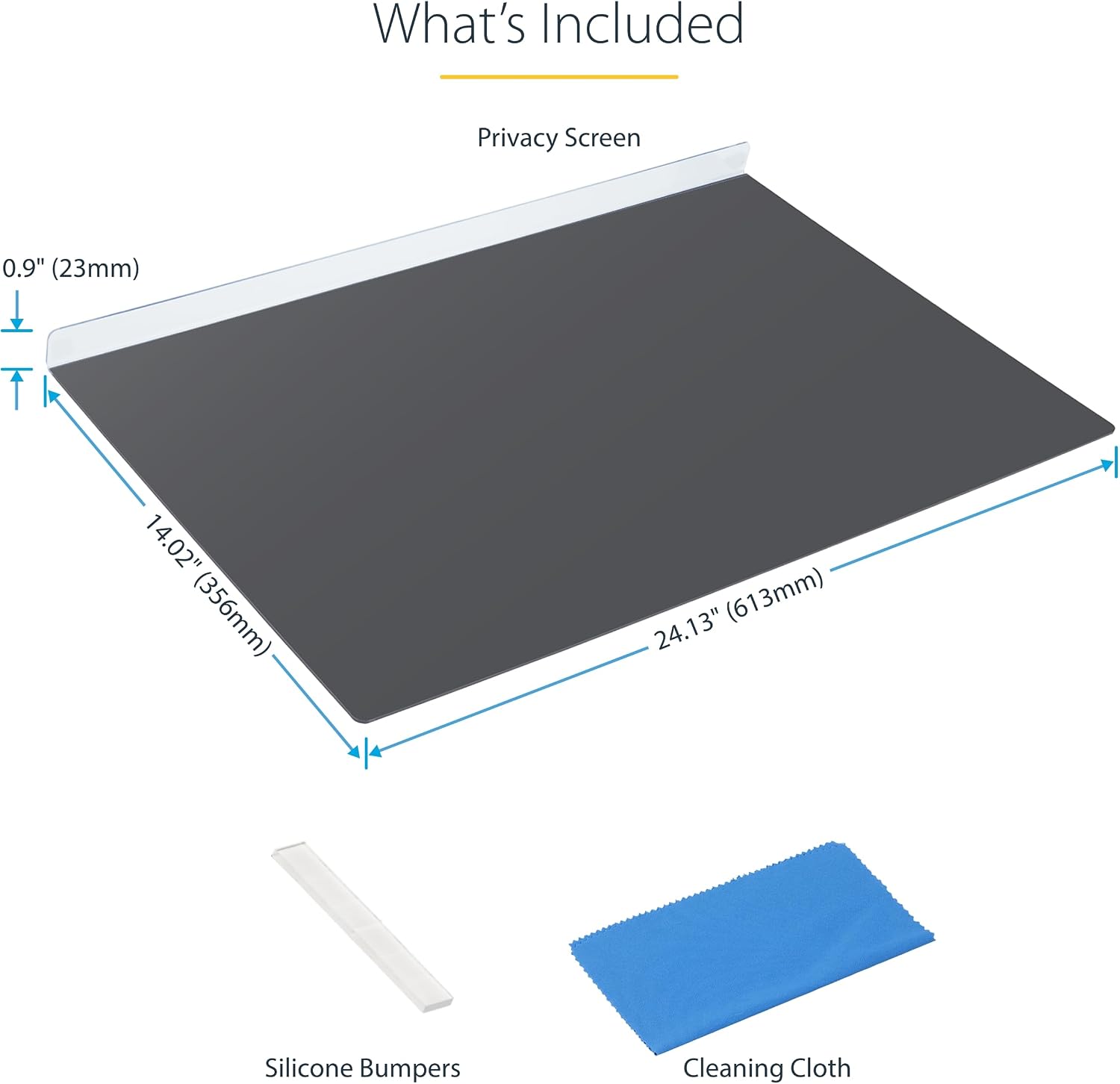 StarTech.com 27-inch 16:9 Computer Monitor Privacy Screen, Hanging Acrylic Filter, Monitor Screen Protector, +/- 30 Deg., TAA