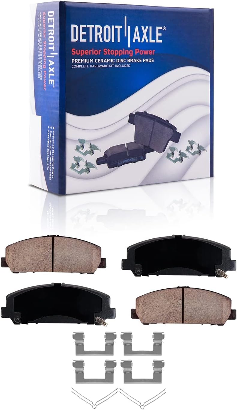 Detroit Axle - Front Brake Kit for 2011-2024 Nissan TITAN 2012-2015 Armada, Drilled and Slotted Brake Rotors Ceramic Brakes Pads Replacement : 13.78'' inch Rotors