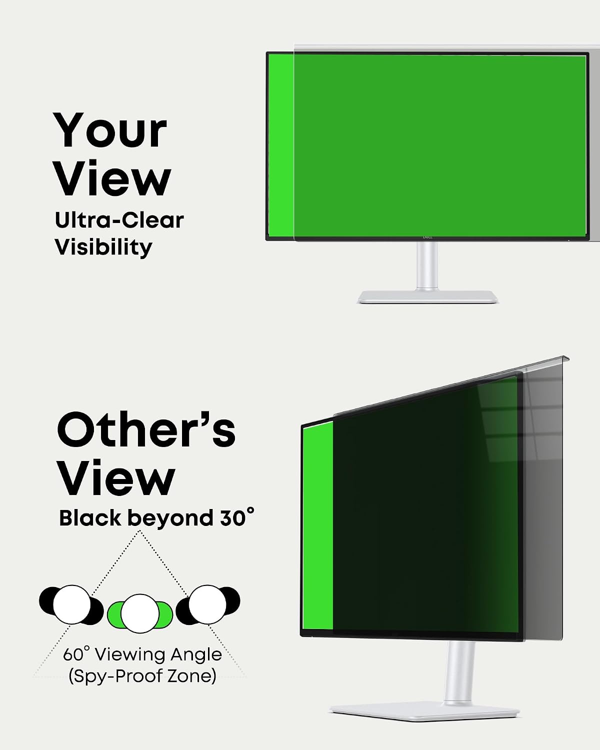 2-Pack Hanging Privacy Screen Protector for 26-27' Monitors, Removable & No Installation Required, ±30° Privacy Filter, Effectively Blocks High-Energy 460nm Blue Light – Dual Protection for Information Security & Eye Health(27'-16:9 (24.12'×14.02'))