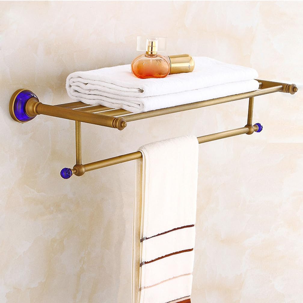 Bathroom Hardware Set,Towel Rack Set for Bathroom,Wall Mounted Towel Rack,Bathroom Brass Towel Bar,Antique Blue Marble Decorate Bath Towel Rack Set Hotel,Bath Towel Rack