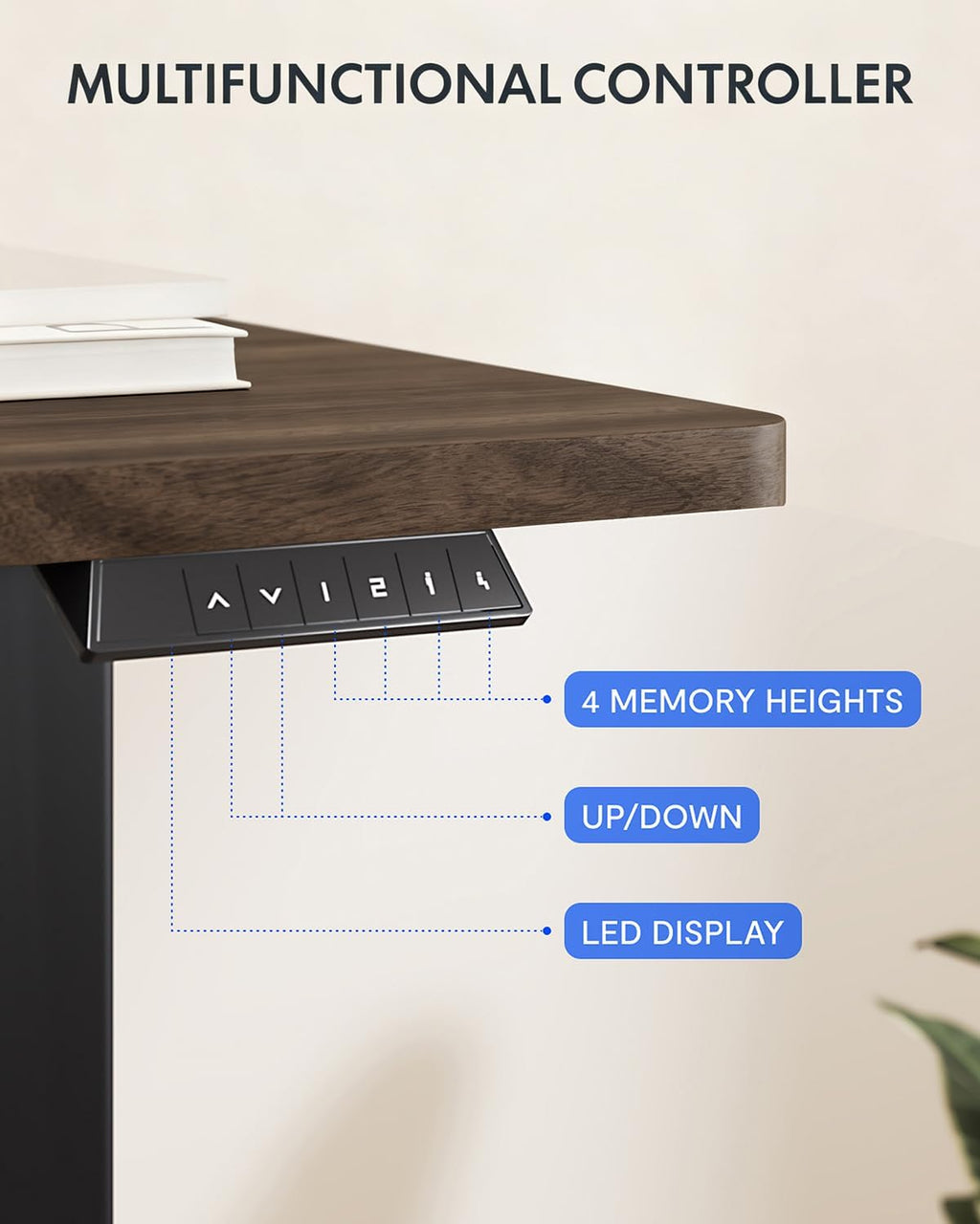 FLEXISPOT 63x32 Inch Electric Large Standing Desk for Home & Office, Spacious Splice Board Desk with Cable Management & Organizer, Cup Holder & Hook, Black Walnut