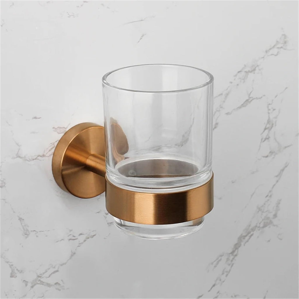 Brushed Rose Gold Bathroom Accessories Toilet Paper Holder Towel Rail Rack Bar Hooks Toothbrush Holder Stainless Steel(Double bar)