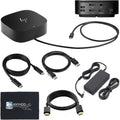 HP Docking Station for Laptop Dual Monitor and Charging Bundle - USB-C G5 Dock 5YH27AV#ABA with 120W Adapter + HDMI Cable + DisplayPort Cable + USB-C Cable + Microfiber Cloth (Renewed)
