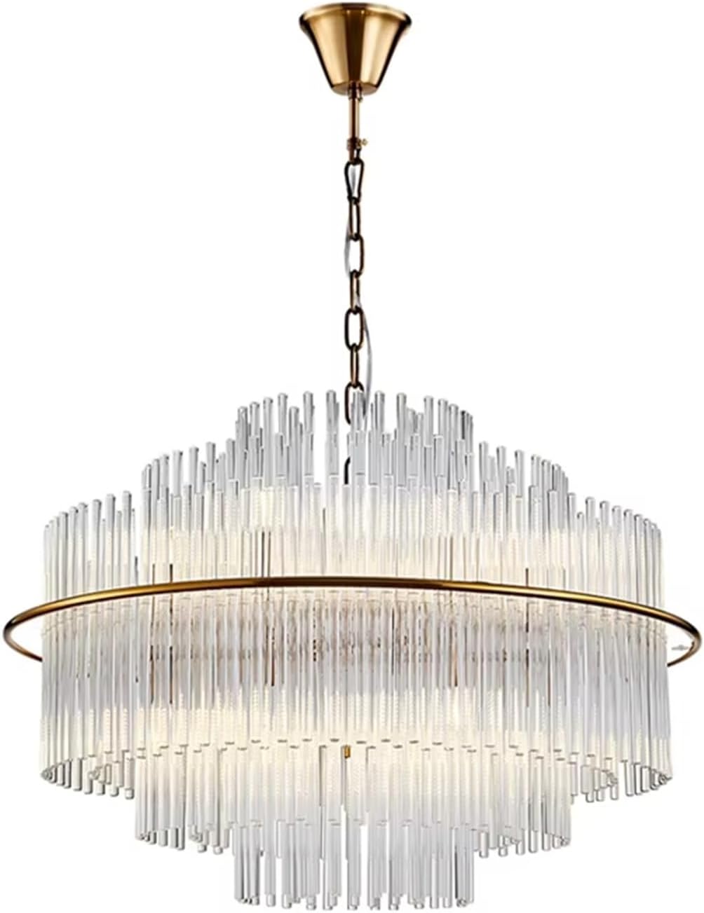 Round Oval Gold Silver Chrome Crystal Designer LED Chandelier Lighting Lustre Suspension Luminaire Lampen for Foyer Dinning Room,Dining Light Fixtures