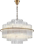 Round Oval Gold Silver Chrome Crystal Designer LED Chandelier Lighting Lustre Suspension Luminaire Lampen for Foyer Dinning Room,Dining Light Fixtures