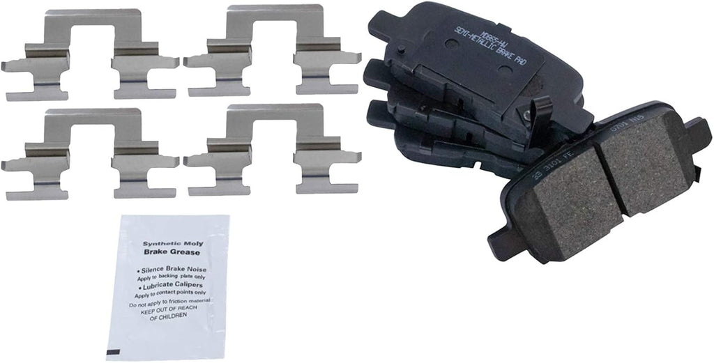 TRQ Rear Performance Brake Pad, Caliper, & Rotor Kit, with Chemical Kit Semi-Metallic Premium G-Coated Compatible with 2001-2006 Acura MDX 2003-2008 Honda Pilot