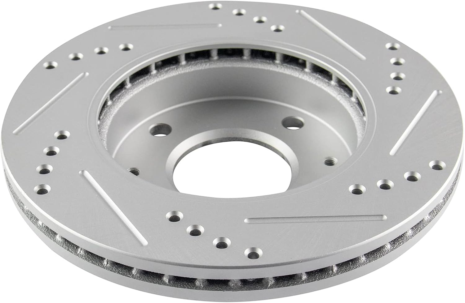 TRQ Performance Front Brake Pad and Rotor Set Ceramic Drilled Slotted Coated Rotors Calipers Compatible with 2002-2005 Hyundai Elantra