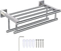 Towel Rail Bathroom Wall Mounted Towel Holder,Double Towel Holder with 2 Bars Bathroom Shelf,Brushed Bathroom,Wall Mounted Hanger Storage/Gold/A, Grey Wolf (Matte Black Grey Wolf)