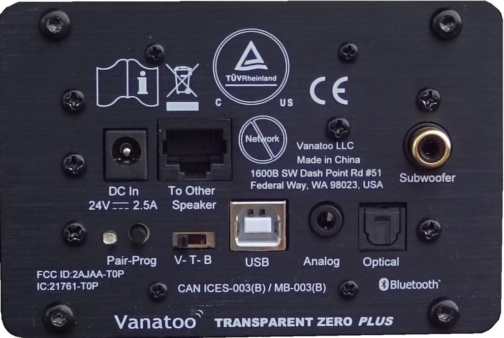 Vanatoo Transparent Zero Plus Near Field Studio Monitor Speakers Pair for TV, PC, Gaming. 120 Watt Powered Speakers for Desktop and Room use. AUX, USB, Bluetooth, Toslink Optical, Remote Control.
