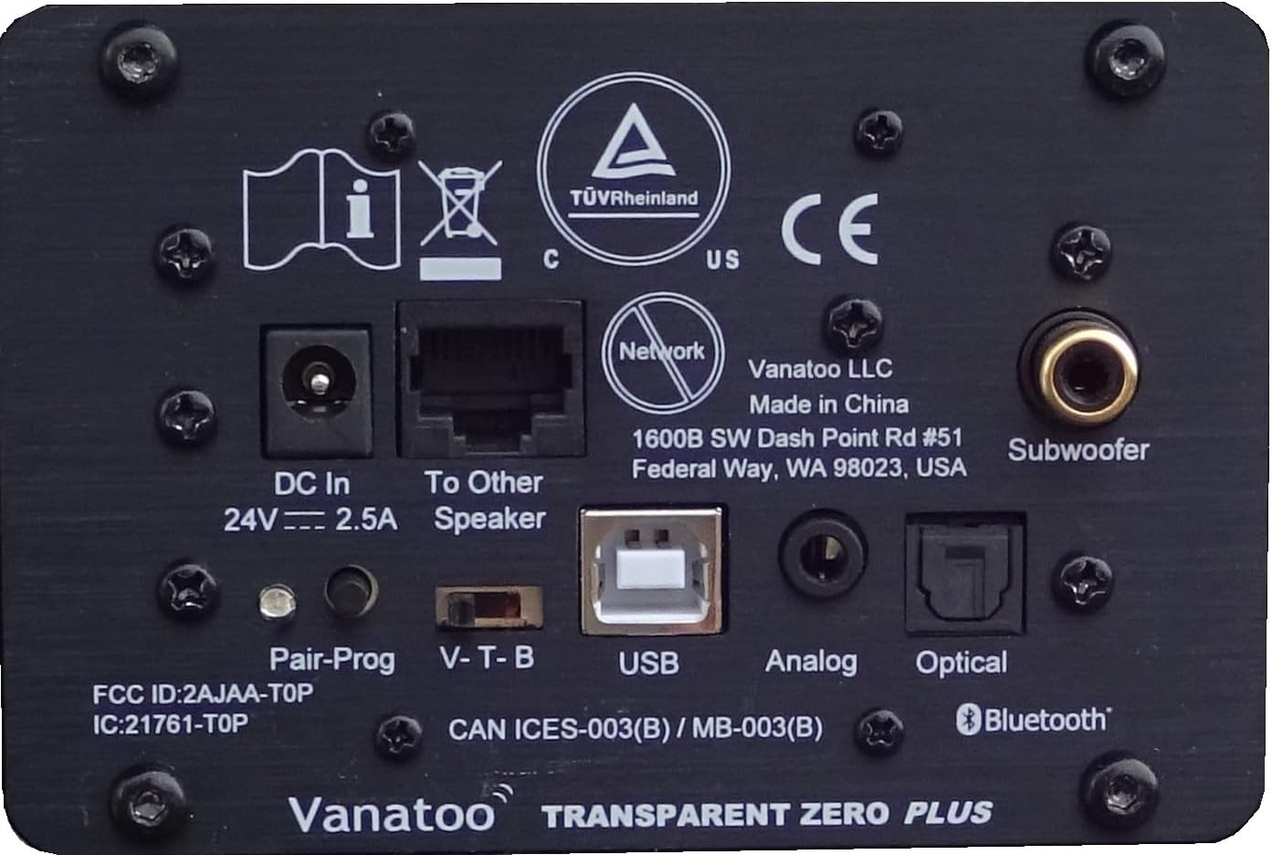 Vanatoo Transparent Zero Plus Near Field Studio Monitor Speakers Pair for TV, PC, Gaming. 120 Watt Powered Speakers for Desktop and Room use. AUX, USB, Bluetooth, Toslink Optical, Remote Control.