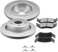 SCITOO Rear 13.86' 5/Lugs Brake Pads and Rotors Kits Fit For Chrysler Aspen 2007-2009,For Dodge For Durango 2004-2009,For Dodge Ram 1500 2002-2010,For Ram 1500 2011-2018