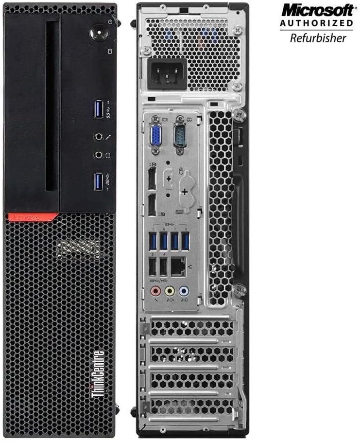 Lenovo ThinkCentre M800 SFF Desktop Computer PC, New KOORUI Dual 24' FHD Monitors,Intel Core i5 6500, 32GB DDR4 RAM,New 1TB SSD, Built-in AC WiFi,DVD-RW,Wireless Keyboard Mouse (Renewed)