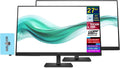 HP Series 3 Pro 327pf 27' FHD IPS Monitor with 5ms Response Time, Anti Glare, Flicker Free, VESA Mount (100mm), Displayport, HDMI & Dockztorm USB Port Expander, Black Color (B0CG3UT#ABA) 2 Pack