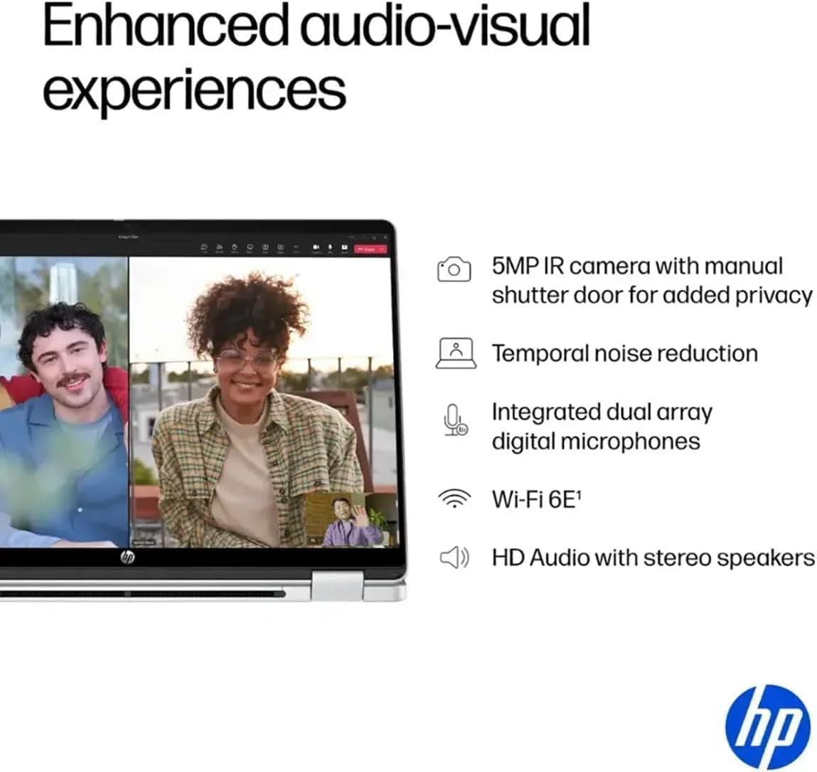 HP OmniBook 5 Flip (Next Gen Envy x360) 2-in-1 Touchscreen AI PC Laptop (14' FHD+, Intel 10-Core 7 150U (> i7 1355U), 16GB DDR5, 512GB SSD) for Designer, IST Hub, 5MP IR Webcam, Win 11 Home