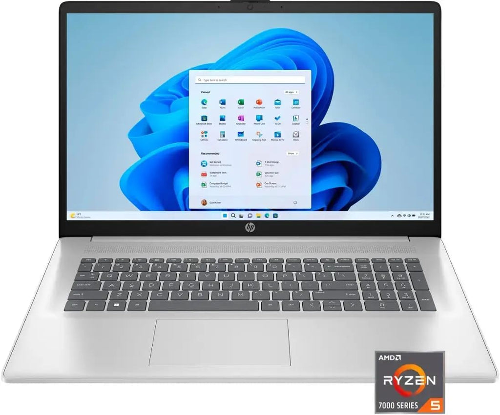 HP 17 Business Laptop 17.3' FHD IPS AMD Hexa-core Ryzen 5 7430U (Beats i7-1255U) 32GB RAM 1TB SSD Type-C Fast Charge Long-Lasting Battery Win11Pro ICP Accessory