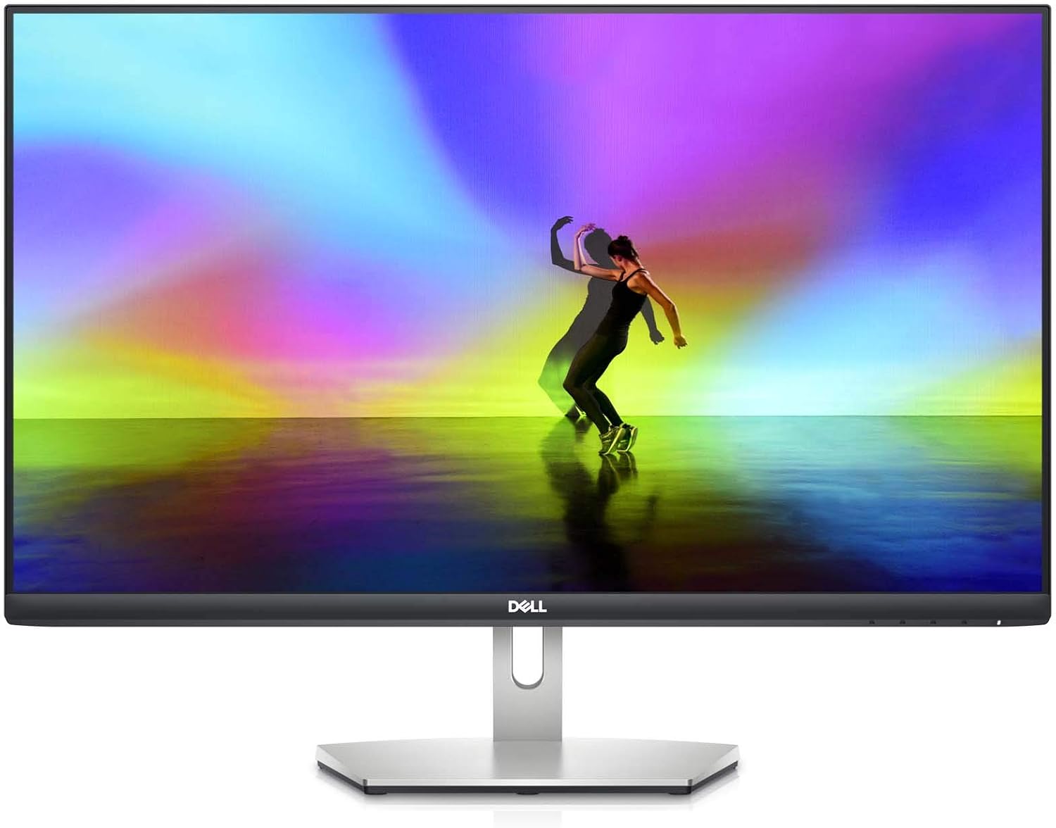 Dell S2721H 27 Inch Full HD 1080p, AMD FreeSync IPS Ultra-Thin Bezel Monitor, Built-in Speakers, Silver, Black
