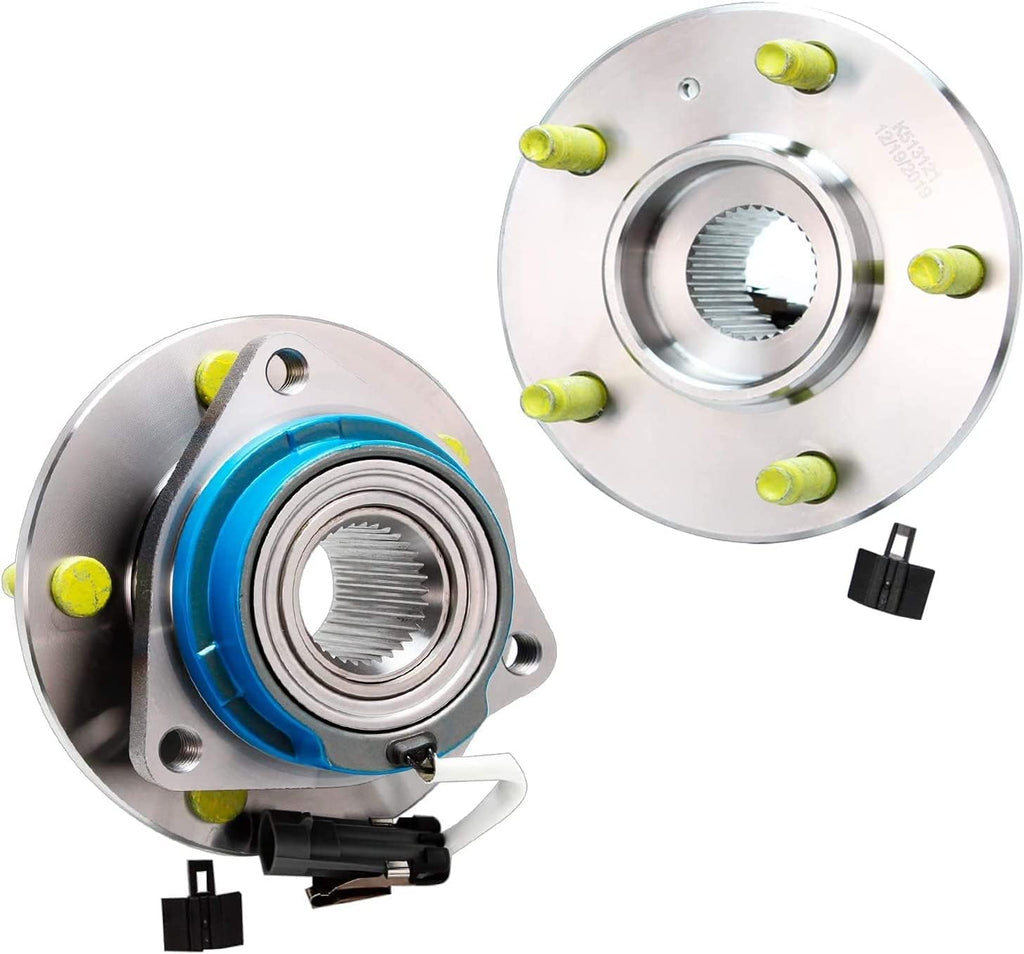 Detroit Axle - Front Brake Kit Wheel Bearing Hubs for Buick Allure LaCrosse Chevy Uplander Pontiac Grand Prix Montana Brake Rotors and Ceramic Brakes Pads Replacement