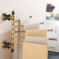 Bathroom Hardware Set Brown Bronze Rose Gold Towel Rack Set Towel Bar Toilet Paper Holder Towel Ring Wall Mounted Bathroom Accessories Kit Wall Mounted,Single Glass(Five Rods)