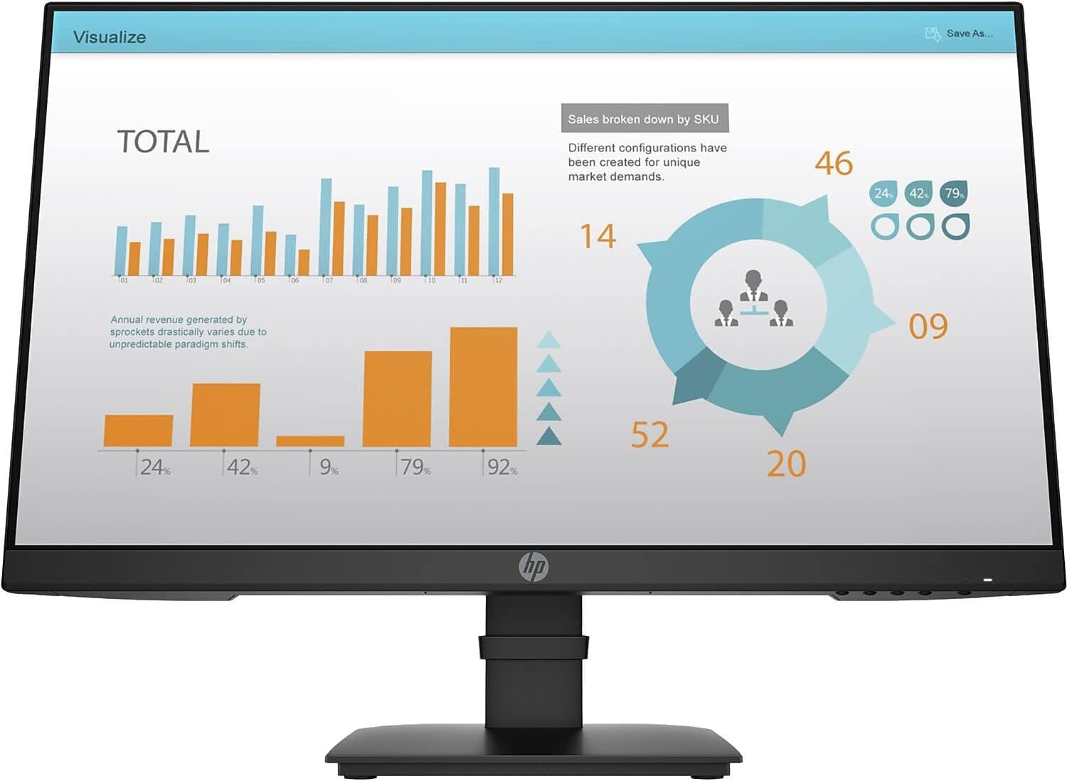 HP P24 G4 23.8' Full HD LCD Monitor - 16:9-24' Class - in-Plane Switching (IPS) Technology - 1920 x 1080-250 Nit Typical - 5 ms GTG (OD) - 60 Hz Refresh Rate - HDMI - VGA - DisplayPort