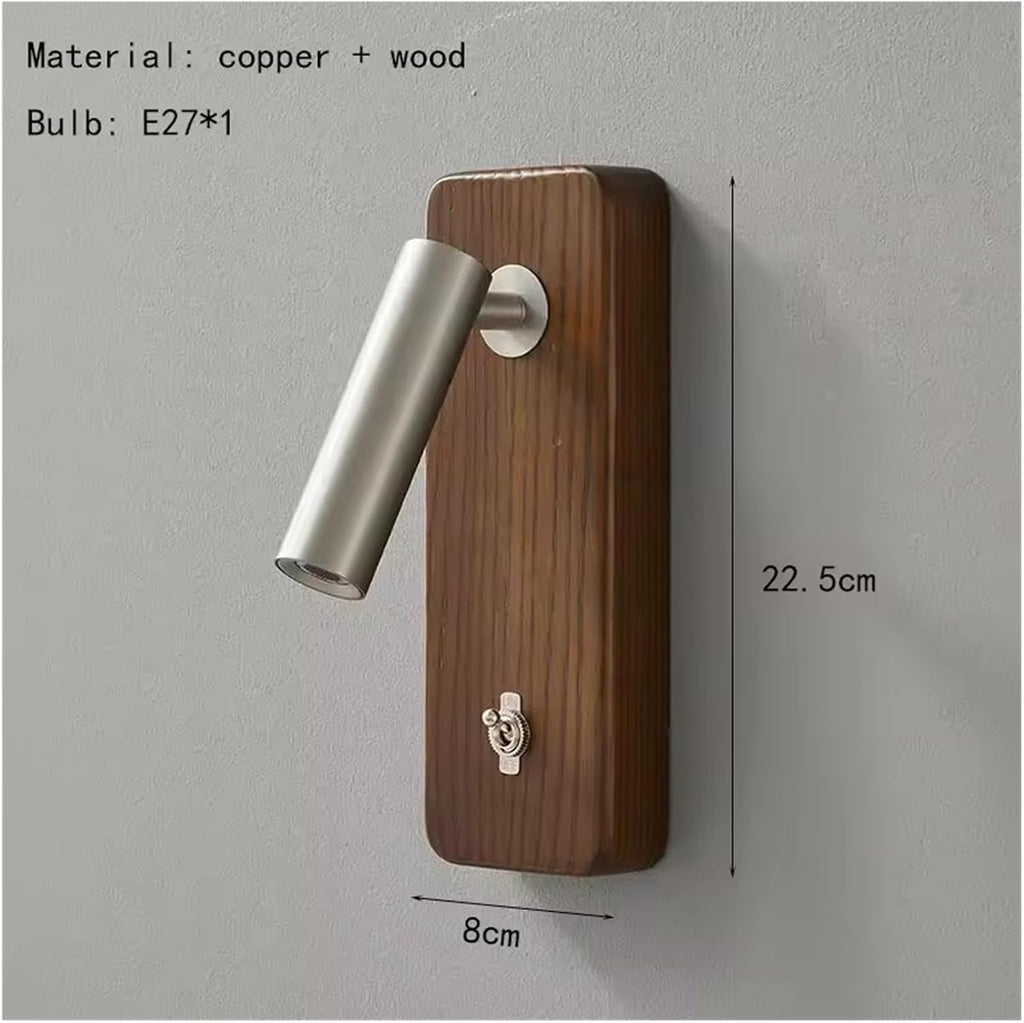 with Switch Wall Lamp Gold Silver Brass Wooden Lighting Fixtures for Bedroom Reading Hotel Office E27 Bulb,Elegant