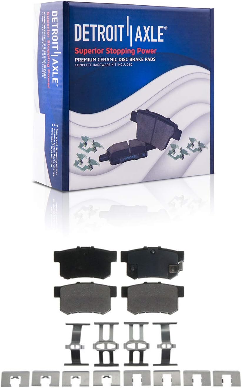 Detroit Axle - Rear Brake Kit for 03-07 Honda Accord, 04-08 Acura TSX, 10.24'' inch Disc Brake Rotors Ceramic Brake Pads Brake Caliper 2004 2005 2006 2007 Replacement