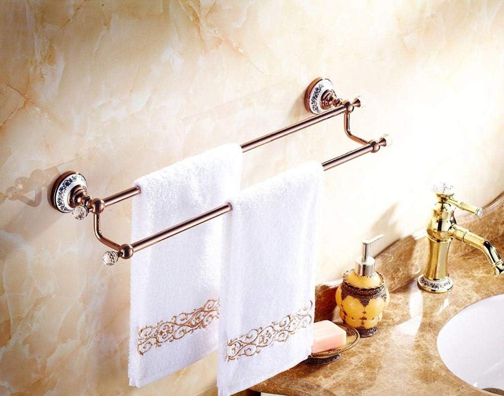Bar Wall-Mounted Rail Wall-Mounted Rail Racks Hanger Rack Copper Double Pole Bathroom Pendant an Bathroom Rose Gold bar Bathroom
