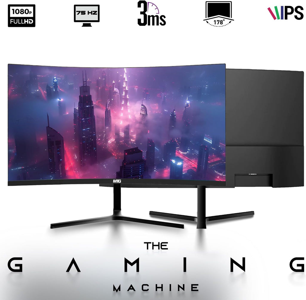 HP Gaming PC Desktop Computer 5911 AMD A10-9700, RX 550, 16GB RAM, 1TB SSD, 32 Inch Curved Monitor, RGB KBM with AI Copilot, WiFi, RGB Headphone, Webcam, Windows 11 (Renewed)