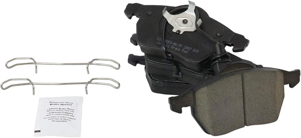 TRQ Performance Front Brake Pad and Rotor Set Ceramic Vented Coated Rotors Calipers Compatible with 2005-2006 Audi A4 A4 Quattro
