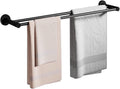 Towel Rack Self Adhesive Towel Hanger Wall Mounted Towel Bar Double-bar No Drilling Copper for Bathroom and Toilet,Gold Bathroom (Color : Black)