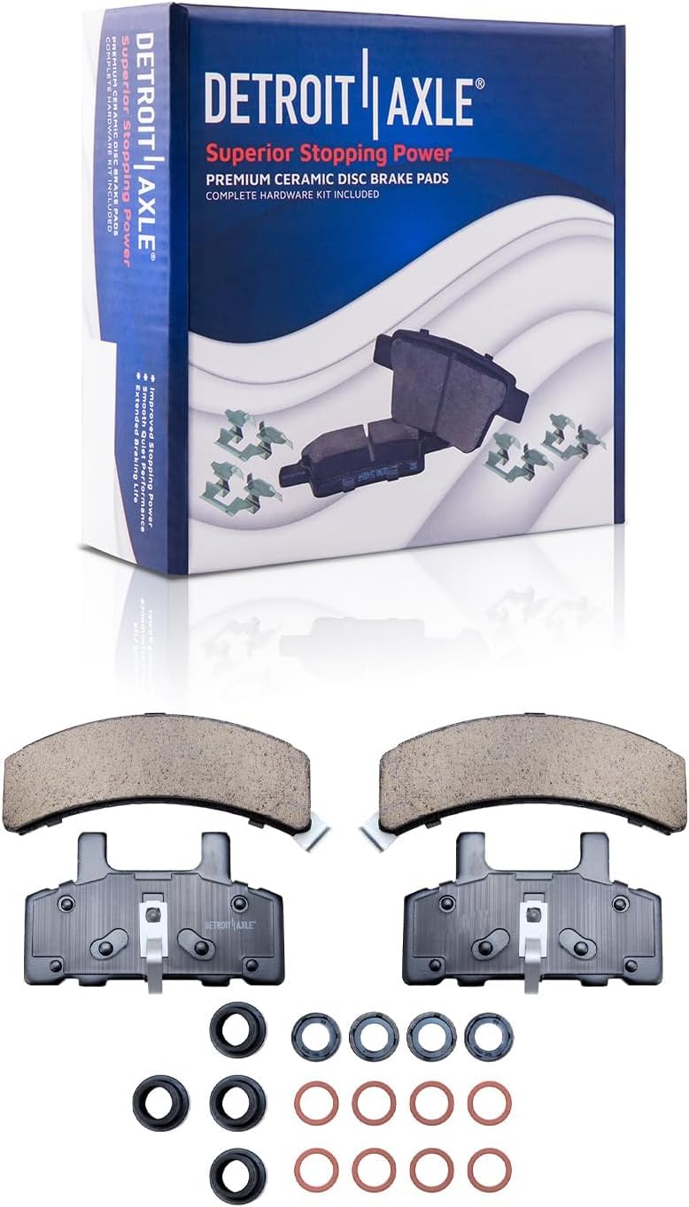Detroit Axle - Front Brake Kit for Chevrolet GMC Escalade K1500 K2500 Tahoe Yukon Cadillac Escalade Disc Brake Rotors Brake Calipers w/Bracket Ceramic Brakes Pads Replacement