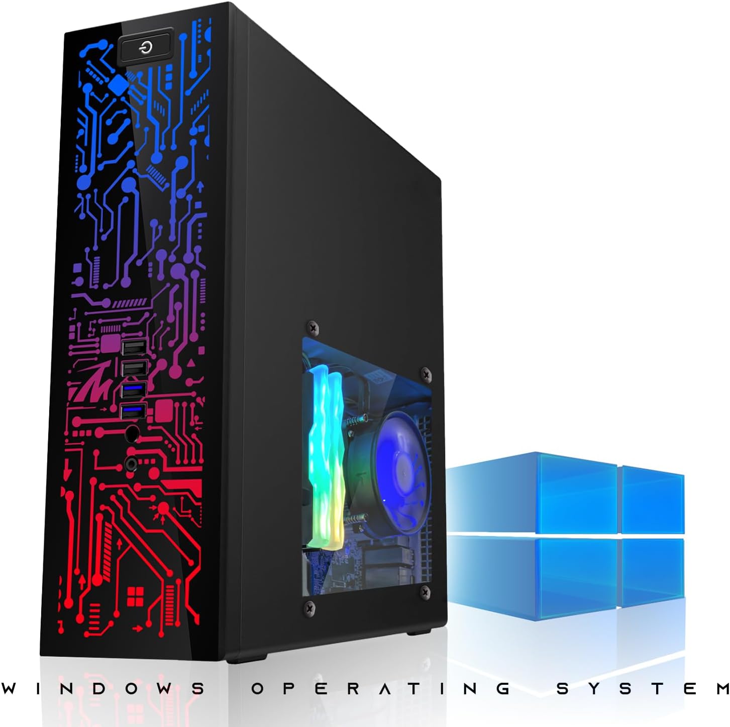 Hp Desktop Computer PC – Intel Core i5, 16GB ARGB RAM, 256GB SSD, 24 Inch Curved Monitor, RGB Keyboard with AI Copilot Key and Mouse, RGB Soundbar, Windows 11(Renewed)
