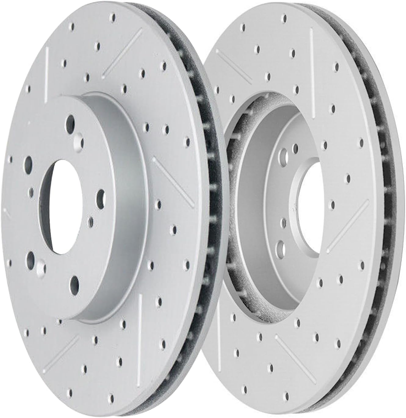 Detroit Axle - 8pc Brake Kit for 2013 2014 2015 2016 2017 2018 Acura RDX, Drilled Slotted Disc Brake Rotors Ceramic Brakes Pads with Hardware Replacement: 12.28' inch Front & 12.00' inch Rear Rotor