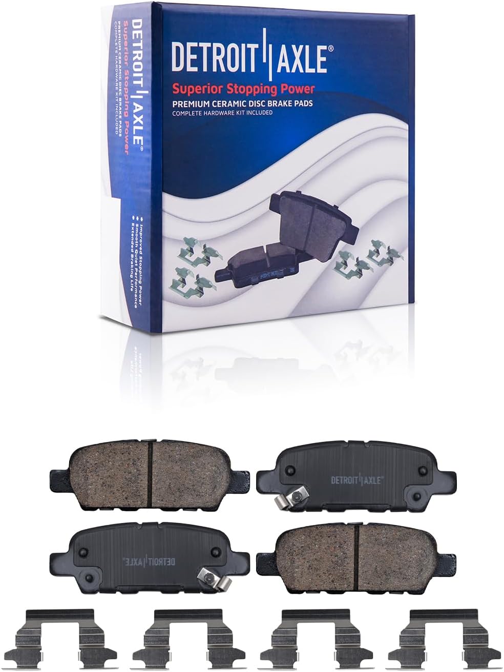 Detroit Axle - Brake Kit for 2014-2019 Nissan Rogue, Drilled & Slotted Brake Rotors Ceramic Brake Pads w/Hardware Replacement : 12.60 inch Front & 11.50 inch Rear Rotor