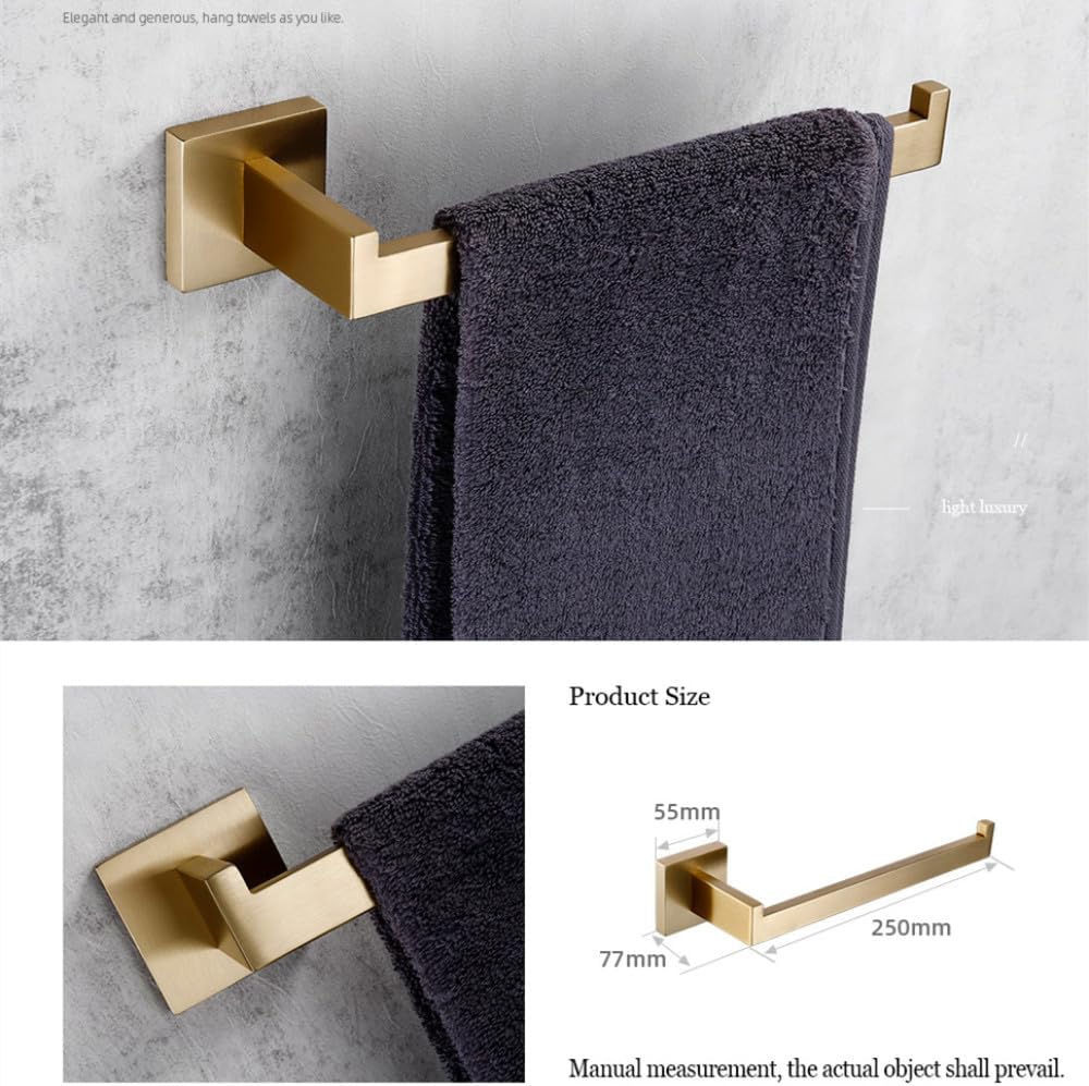 Towel Rack Matte Gold Towel Rail 304 Stainless Steel Towel Rail Double Towel Rail Paper Holder Tissue Holder Toilet Brush Holder Towel Rail A