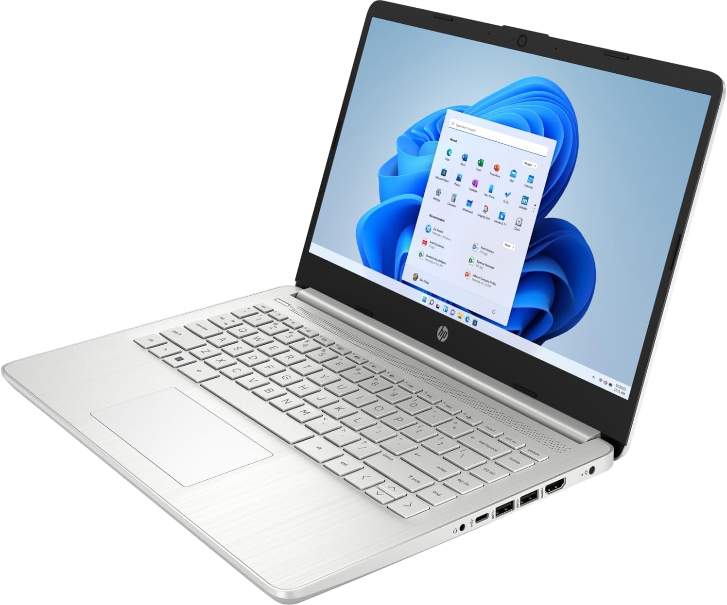 HP 14' HD Notebook AMD Ryzen 5 5500U 8GB RAM 256GB SSD AMD Radeon Graphics Natural Silver