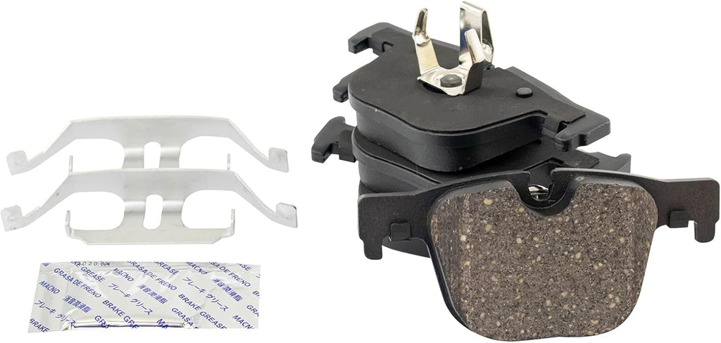 TRQ Rear Brake Pad and Rotor Set Ceramic Vented Rotors Calipers Compatible with 2012-2013 BMW 335i