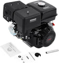 420CC 15Hp Gas Engine, 4-Stroke Horizontal Shaft Gas Powered Engine Gas Lawn Mower Industrial Grade Replacement Gas Motor W/Single Cylinder System for Go-Karts Compressors Lawn Mowers Water Pumps