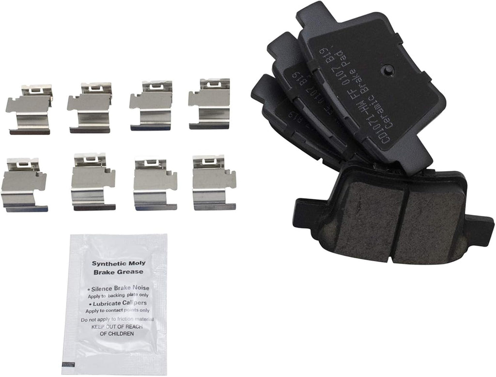 TRQ Rear Brake Pad and Rotor Set Ceramic Solid Rotors Calipers Compatible with 2005-2007 Ford Five Hundred Freestyle Mercury Montego 2008-2009 Taurus Taurus X Sable