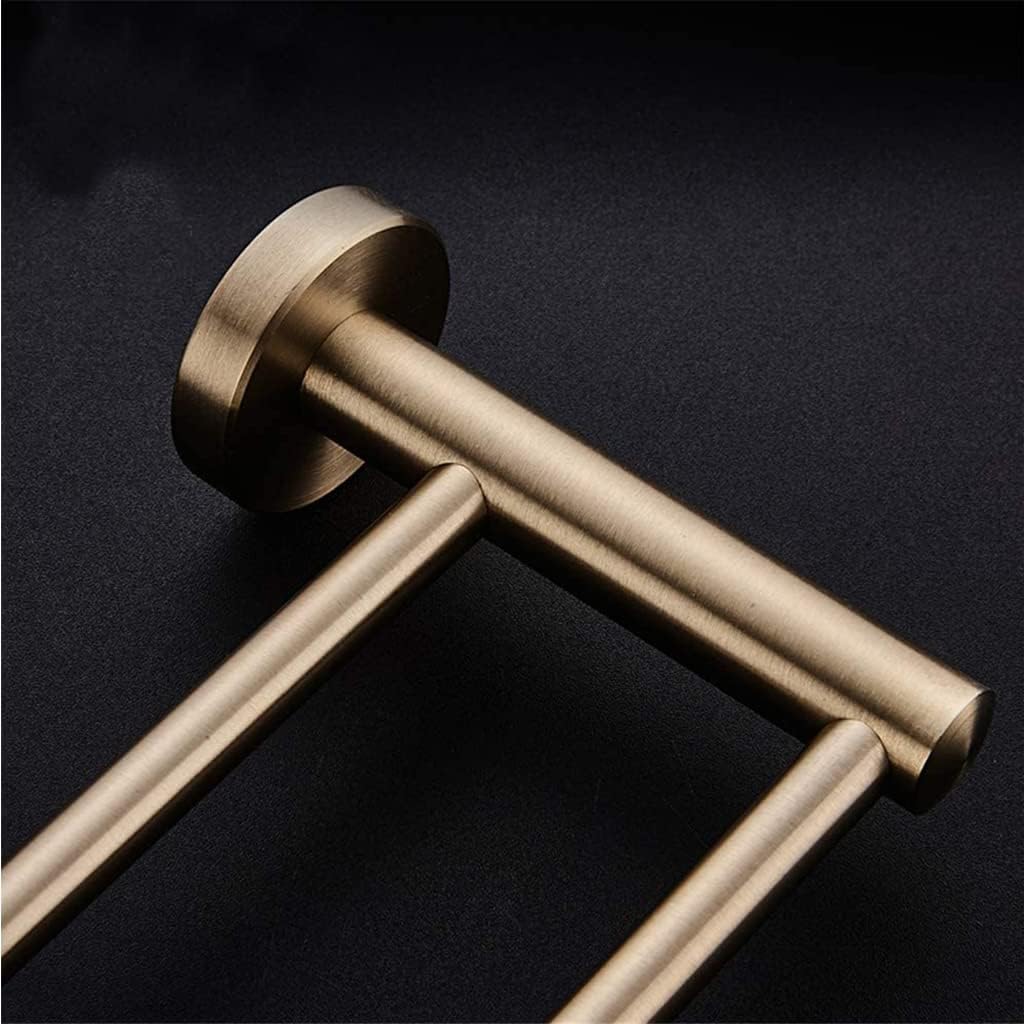 ZHOUXIAO Stainless Steel Double Towel Bar Shelf for Bathroom, 2-Tier Heavy Duty Brushed Nickel Towel Rack Rail Hanger Shower Hand Dish Towel Washcloth Holder Organizer Wall Mounted Kitchen (50cm)