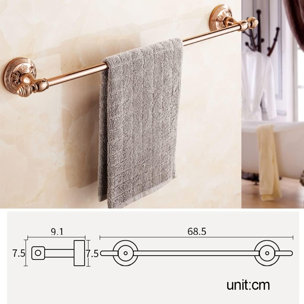 ICOBES Hand Towel Bar Rack, Bathroom Towel Holder, Rose Gold Bathroom, Bathroom Hotel/Home Bathroom Storage Towel Rack, Towel Rail, Bathroom Shelf/Double Pole Bathroom (Color : Single Pole)